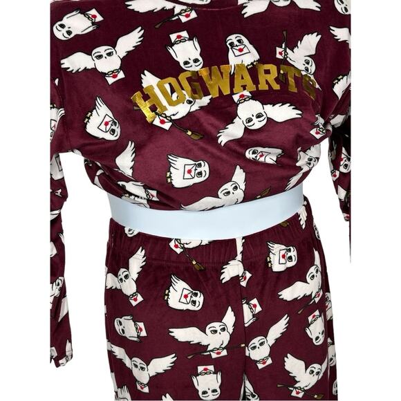 Harry Potter Wizarding World Hogwarts Hedwig Fleece Pajama Set Size Small - Picture 6 of 11